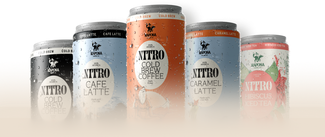 raposa nitro cold brew coffee featuring multiple flavors