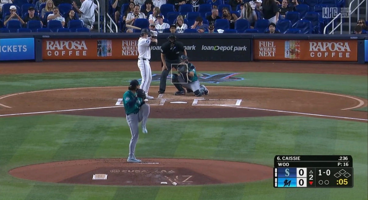 Raposa Coffee signs behind home plate at a Miami Marlins game