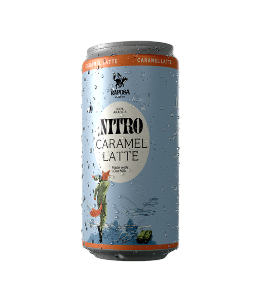 raposa nitro caramel latte canned nitro cold brew coffee