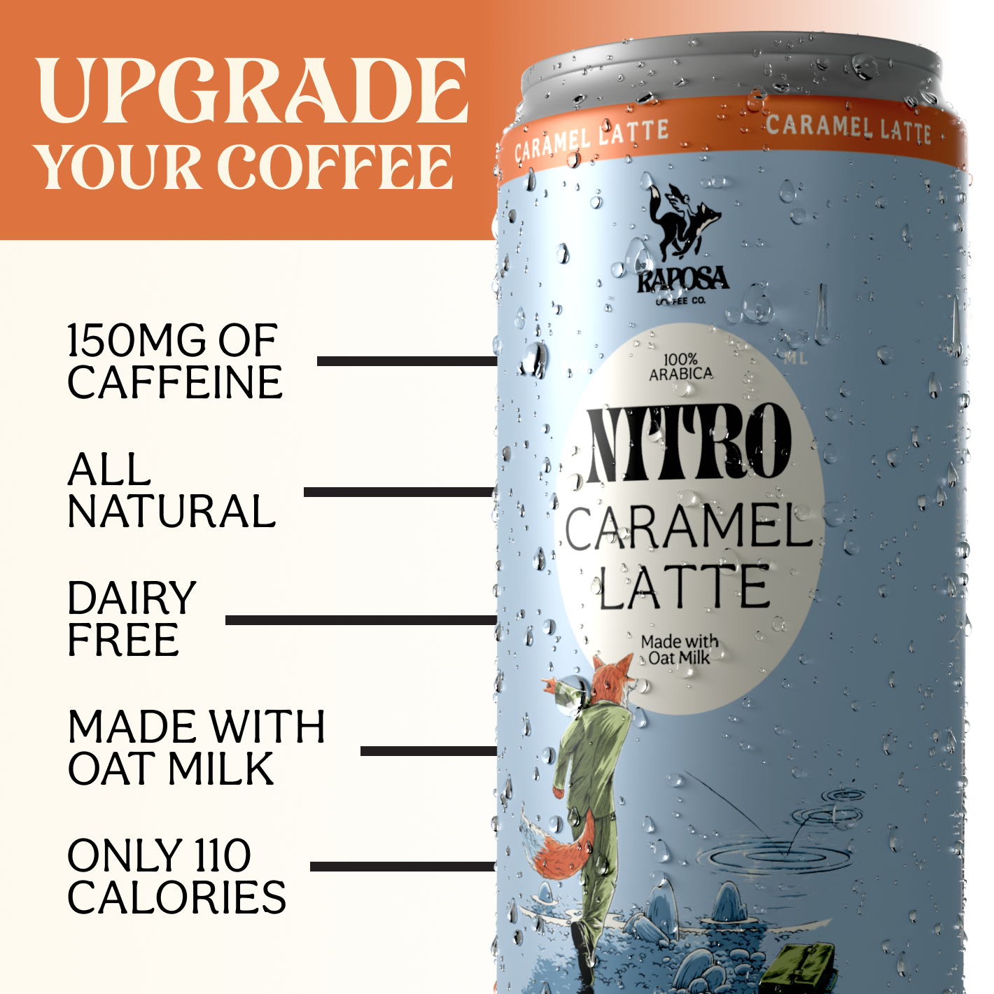 raposa nitro caramel latte canned nitro coffee upgrade your coffee