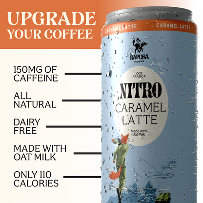 raposa nitro caramel latte canned nitro coffee upgrade your coffee
