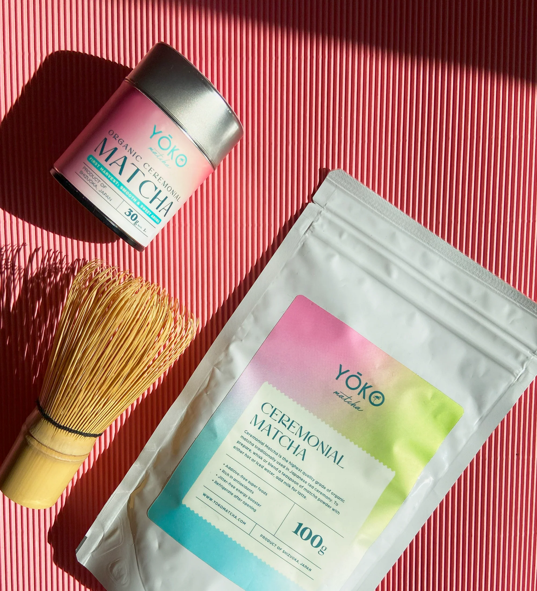 ceremonial grade japanese matcha with bamboo whisk