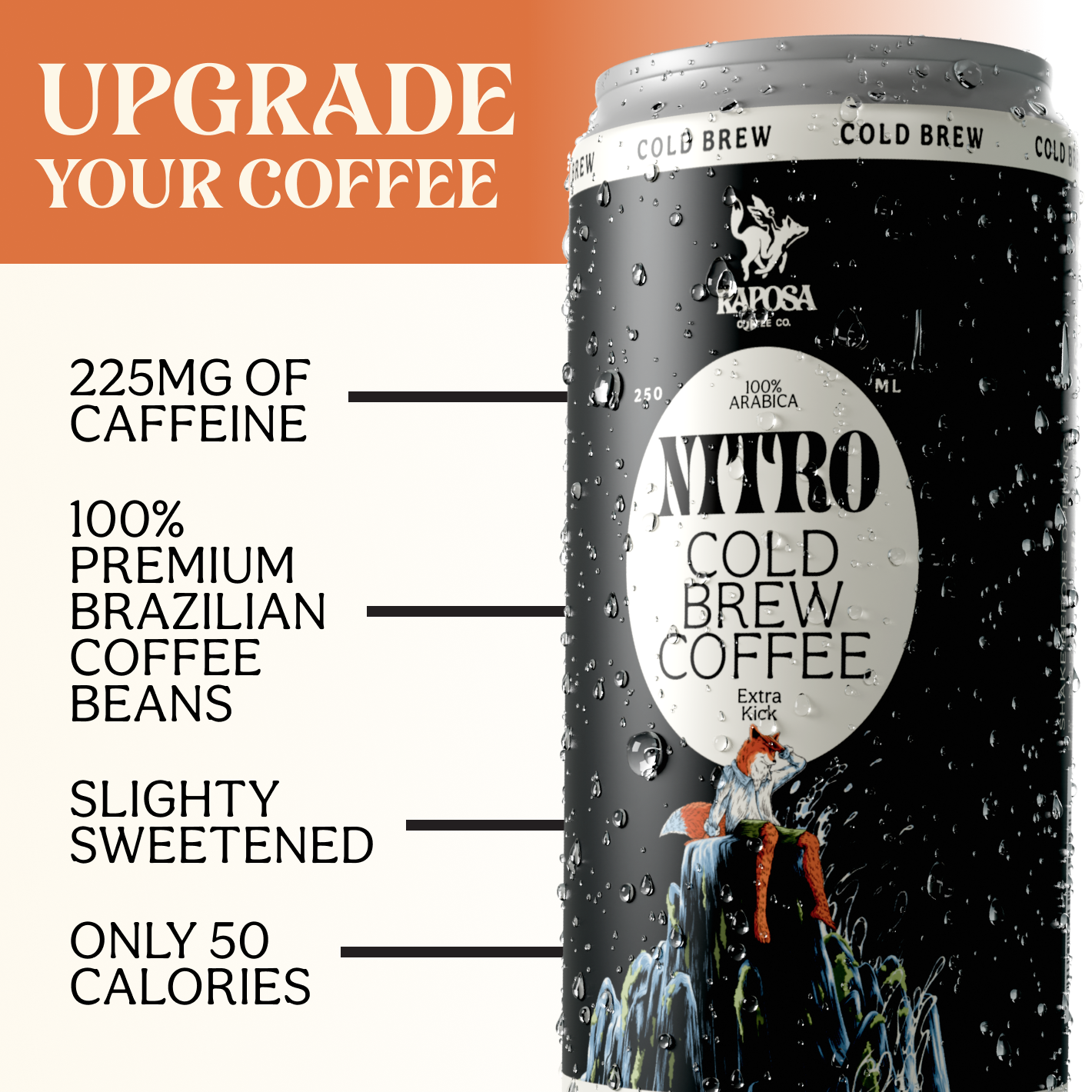 raposa nitro cold brew extra kick high caffeine nitro cold brew coffee