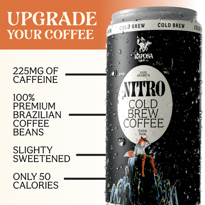 raposa nitro cold brew extra kick high caffeine nitro cold brew coffee