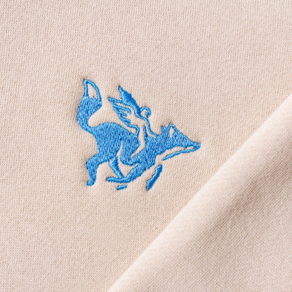 Raposa Logo Hoodie — Cream & Blue