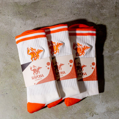 raposa premium crew socks 3 pack with embroidered fox design