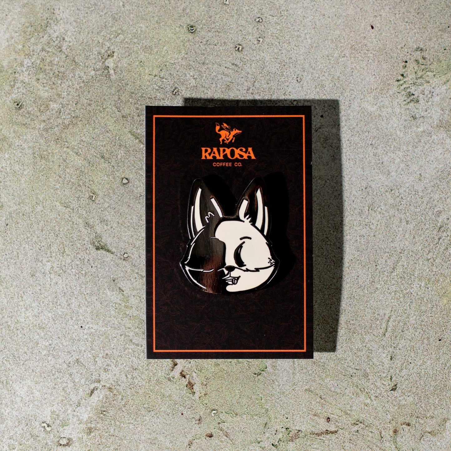 raposa kup split-face enamel pin metal lapel pin