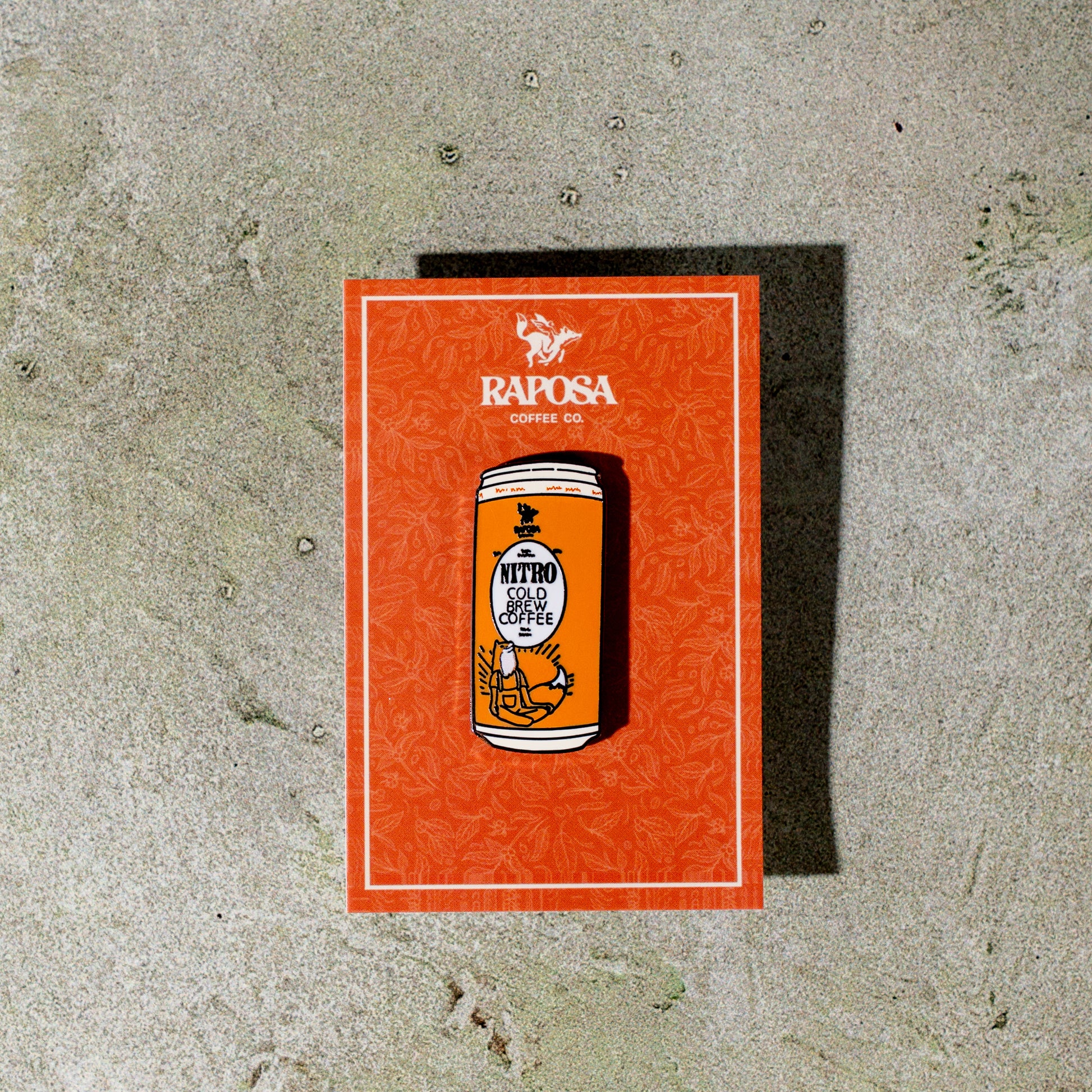raposa nitro cold brew can enamel pin metal coffee pin