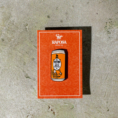 raposa nitro cold brew can enamel pin metal coffee pin