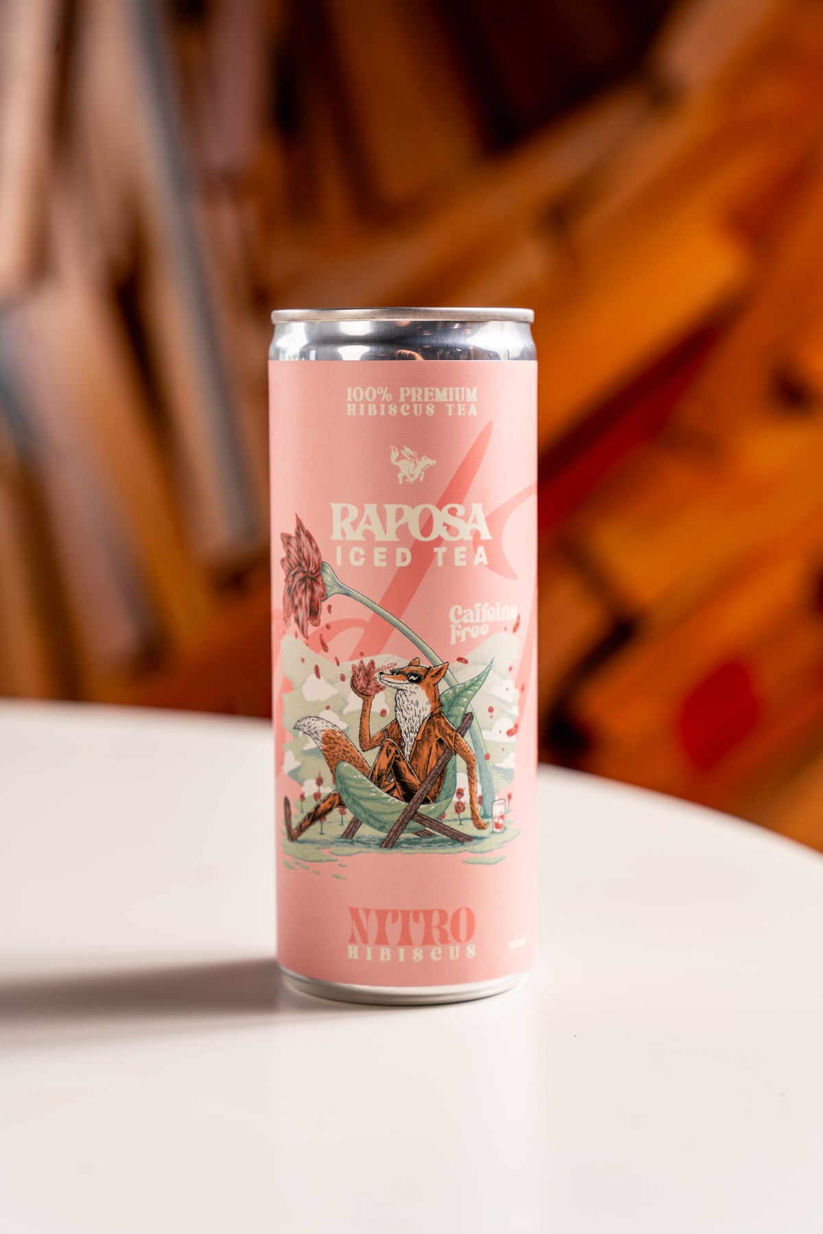 raposa hibiscus iced tea nitro cold brew on a table