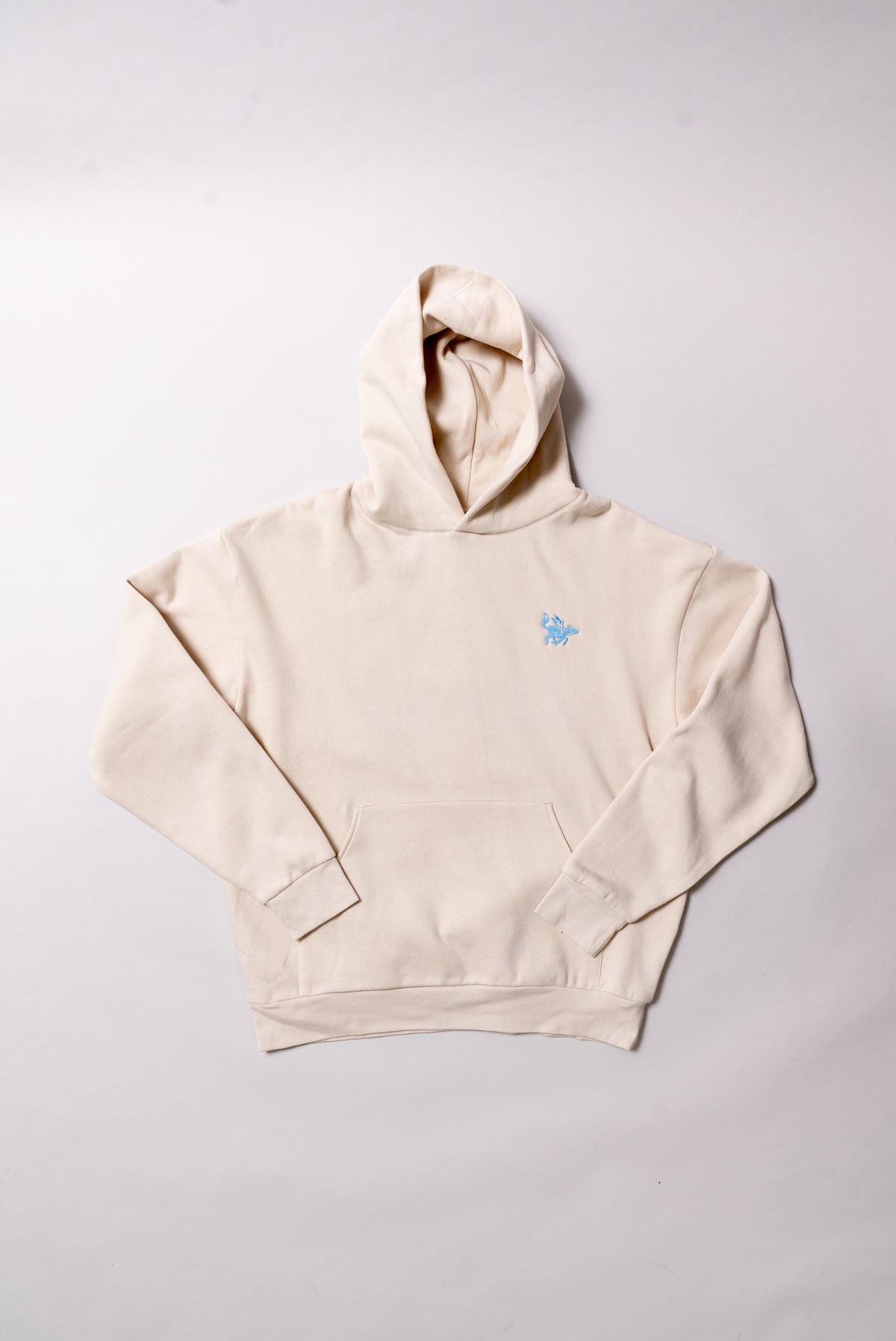 Raposa Logo Hoodie — Cream & Blue