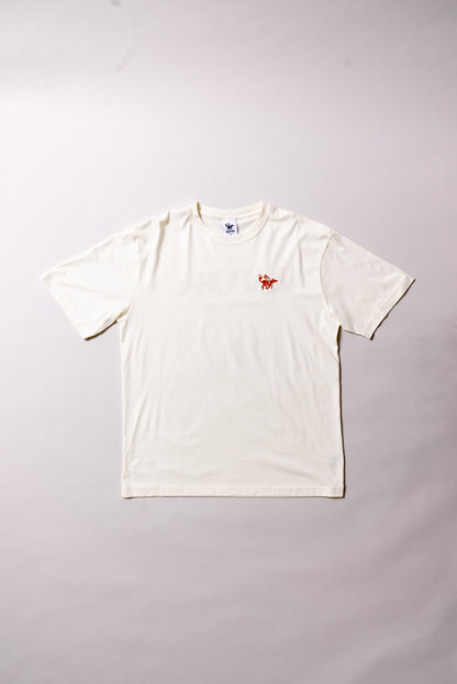 Raposa Logo Tee — Cream & Orange