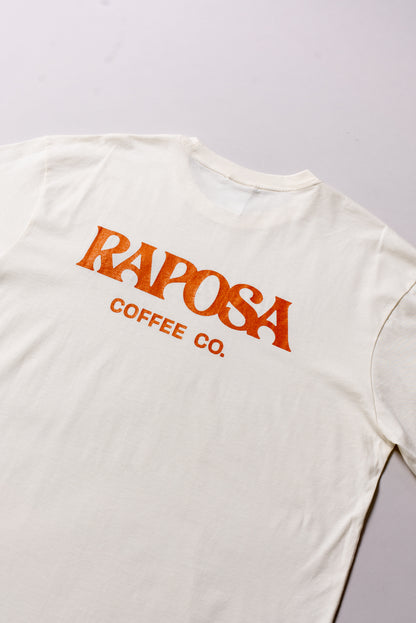 Raposa Logo Tee — Cream & Orange