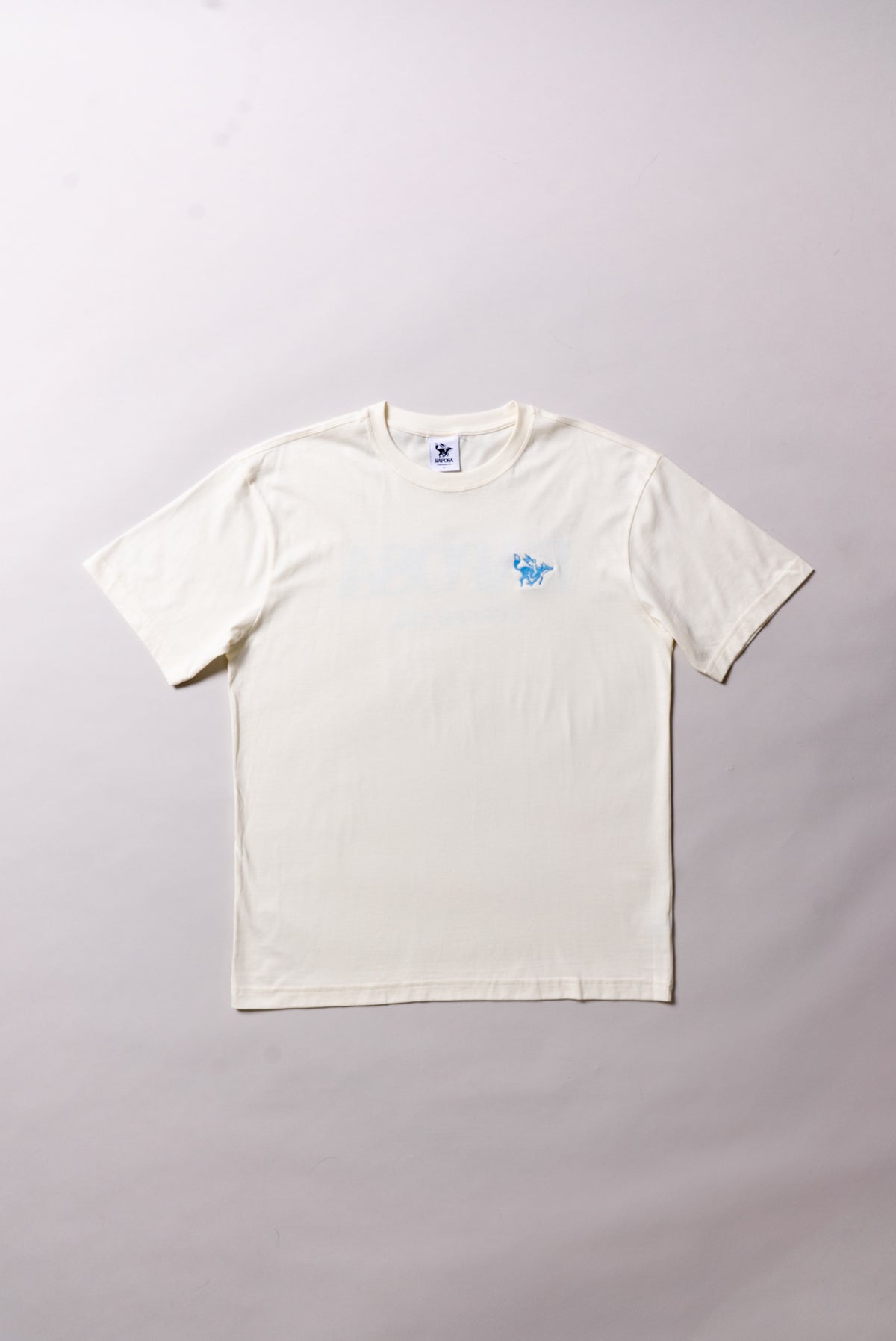 Raposa Logo Tee — Cream & Blue