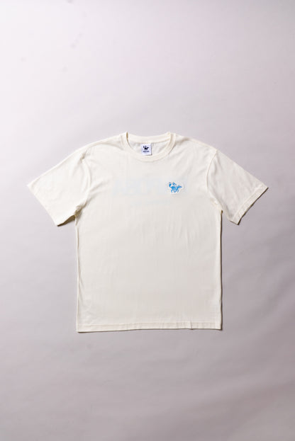 Raposa Logo Tee — Cream & Blue