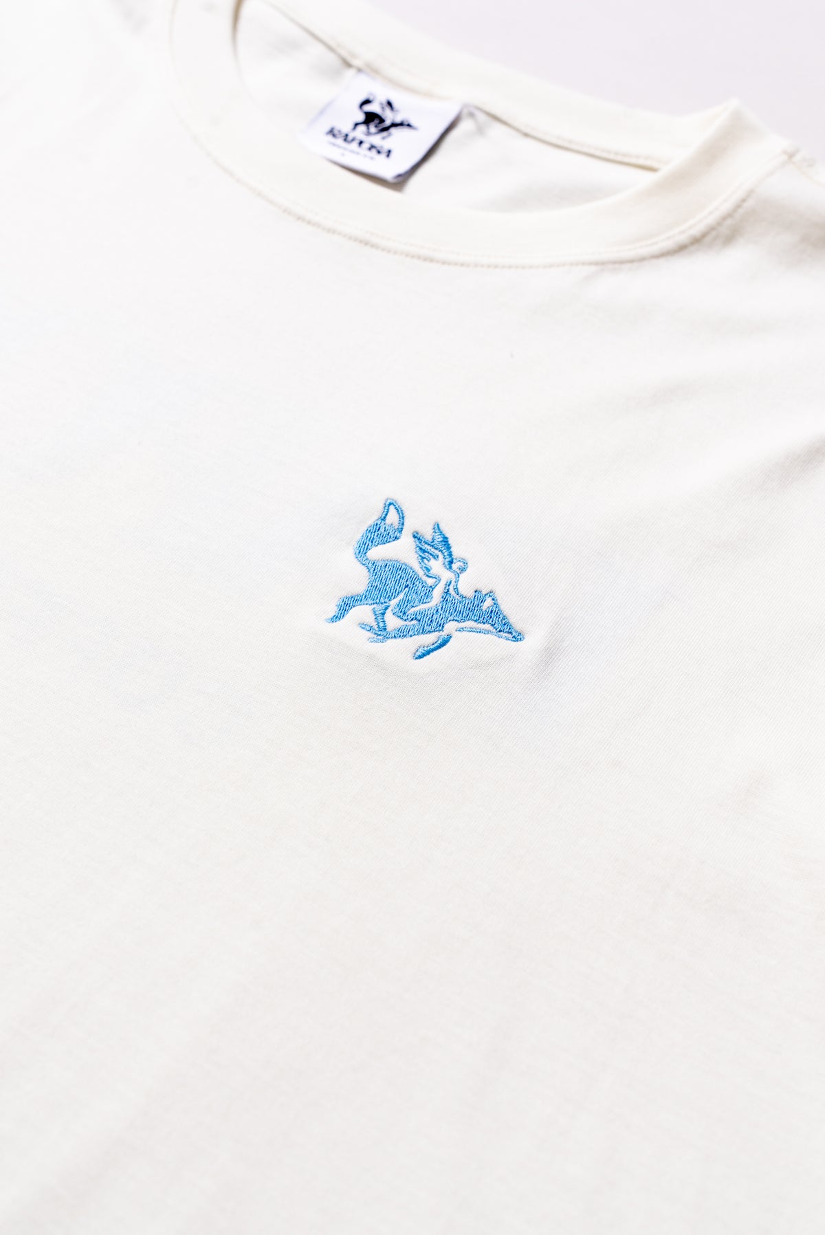 Raposa Logo Tee — Cream & Blue