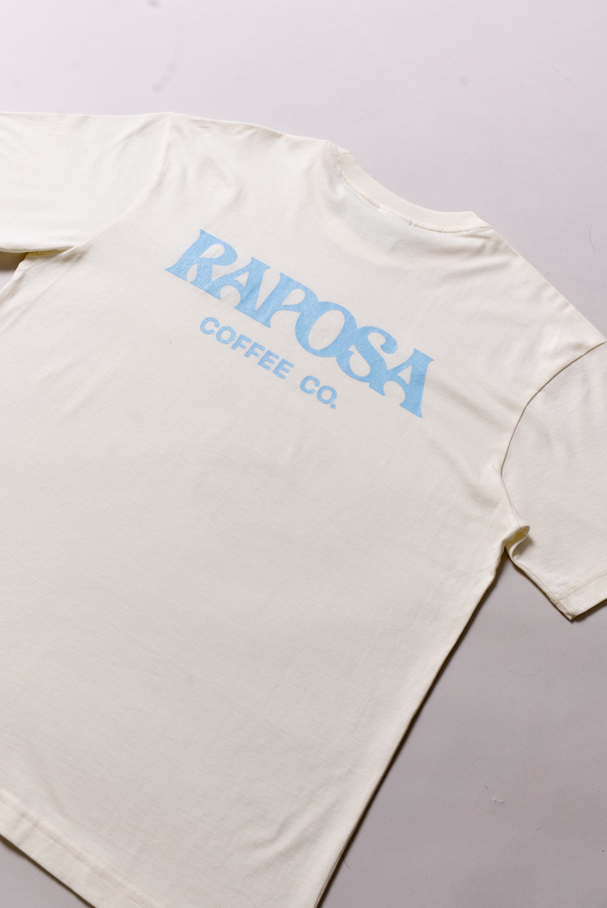 Raposa Logo Tee — Cream & Blue