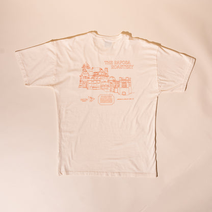 Raposa roastery back print close-up line illustration detail