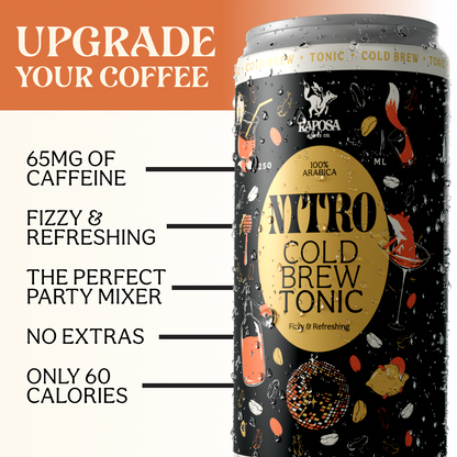 raposa nitro cold tonic low calorie canned coffee